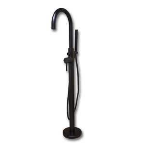 Cambridge Plumbing Bathroom Faucets Cambridge Plumbing CAM150 Modern Freestanding Tub Filler Faucet with Shower Wand