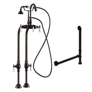 Cambridge Plumbing Bathroom Faucets Oil Rubbed Bronze Cambridge Plumbing CAM398684-PKG Complete Free Standing Plumbing Package for Clawfoot Tub