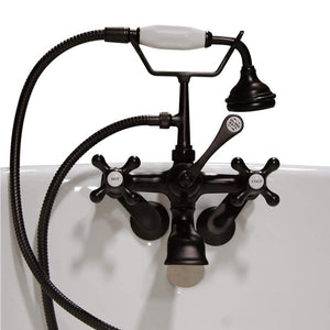 Cambridge Plumbing Bathroom Faucets Oil Rubbed Bronze Cambridge Plumbing CAM463BTW Clawfoot Tub Wall Mount British Telephone Faucet with Hand Held Shower