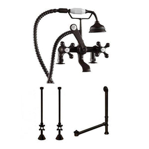 Cambridge Plumbing Bathroom Faucets Oil Rubbed Bronze Cambridge Plumbing CAM463D-2-PKG Complete Free Standing Plumbing Package for Clawfoot Tub