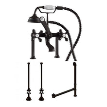 Load image into Gallery viewer, Cambridge Plumbing Bathroom Faucets Oil Rubbed Bronze Cambridge Plumbing CAM463D-6-PKG Complete Plumbing Package for Deck Mount Claw Foot Tub. Classic Telephone Style Faucet With 6 Inch Deck Risers, Supply Lines With Shut Off valves, Drain Assembly