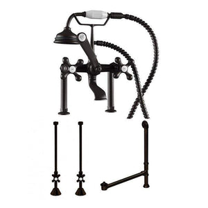 Cambridge Plumbing Bathroom Faucets Oil Rubbed Bronze Cambridge Plumbing CAM463D-6-PKG Complete Plumbing Package for Deck Mount Claw Foot Tub. Classic Telephone Style Faucet With 6 Inch Deck Risers, Supply Lines With Shut Off valves, Drain Assembly