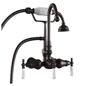 Cambridge Plumbing Bathroom Faucets Oil Rubbed Bronze Cambridge Plumbing CAM684BTW Clawfoot Tub Brass Wall Mount Faucet with Hand Held Shower