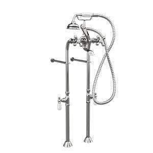 Cambridge Plumbing Bathroom Faucets Polished Chrome Cambridge Plumbing CAM398463 Clawfoot Tub Freestanding British Telephone Faucet & Hand Held Shower Combo