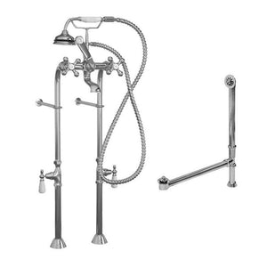 Cambridge Plumbing Bathroom Faucets Polished Chrome Cambridge Plumbing CAM398463-PKG Complete Free Standing Plumbing Package for Clawfoot Tub