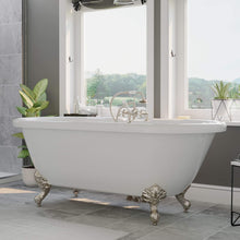 Load image into Gallery viewer, Cambridge Plumbing Bathtub Brushed Nickel Cambridge Plumbing ADE-463D-2-PKG-7DH Acrylic Double Ended Clawfoot Soaking Tub and Complete Plumbing Package