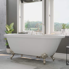 Load image into Gallery viewer, Cambridge Plumbing Bathtub Brushed Nickel Cambridge Plumbing ADE-684D-PKG-7DH Acrylic Double Ended Clawfoot Soaking Tub and Complete Plumbing Package