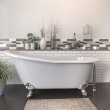 Load image into Gallery viewer, Cambridge Plumbing Bathtub Brushed Nickel Cambridge Plumbing ST67-NH Cast Iron Slipper Clawfoot Tub 67&quot; X 30&quot; with No Faucet Drillings