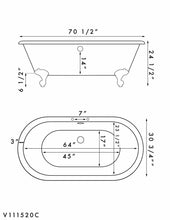 Load image into Gallery viewer, Cambridge Plumbing Bathtub Cambridge Plumbing ADE-DH Acrylic Double Ended Clawfoot Bathtub 70 X 30 Inch with Feet