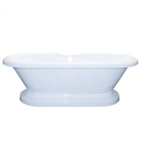 Load image into Gallery viewer, Cambridge Plumbing Bathtub Cambridge Plumbing ADE-PED-NH 70 Inch Free Standing Double Ended Pedestal Bathtub in White, No Faucet Drillings