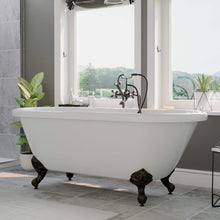 Load image into Gallery viewer, Cambridge Plumbing Bathtub Cambridge Plumbing ADE60-398463-PKG-NH 60 Inch Double Ended Clawfoot Bathtub with Complete Plumbing Package and No Faucet Drillings