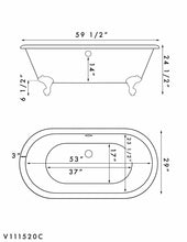 Load image into Gallery viewer, Cambridge Plumbing Bathtub Cambridge Plumbing ADE60-398463-PKG-NH 60 Inch Double Ended Clawfoot Bathtub with Complete Plumbing Package and No Faucet Drillings