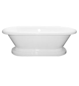 Cambridge Plumbing Bathtub Cambridge Plumbing ADE60-PED-NH 60 Inch Double Ended Clawfoot Slipper Bathtub in White, No Faucet Drillings