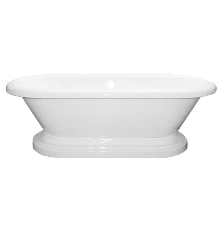 Cambridge Plumbing Bathtub Cambridge Plumbing ADE60-PED-NH 60 Inch Double Ended Clawfoot Slipper Bathtub in White, No Faucet Drillings