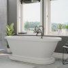 Load image into Gallery viewer, Cambridge Plumbing Bathtub Cambridge Plumbing ADEP60-398463-PKG-NH 60 Inch Free Standing Double Ended Pedestal Bathtub with Complete Plumbing Package and No Faucet Drillings