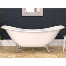 Load image into Gallery viewer, Cambridge Plumbing Bathtub Cambridge Plumbing ADESXL-NH Extra Large Acrylic Double Slipper Clawfoot Tub and Continuous Rim