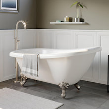 Load image into Gallery viewer, Cambridge Plumbing Bathtub Cambridge Plumbing AST61-150-PKG-NH 61 Inch Acrylic Slipper Soaking Tub with and Complete Plumbing Package