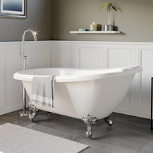 Load image into Gallery viewer, Cambridge Plumbing Bathtub Cambridge Plumbing AST61-150-PKG-NH 61 Inch Acrylic Slipper Soaking Tub with and Complete Plumbing Package