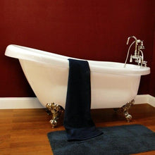 Load image into Gallery viewer, Cambridge Plumbing Bathtub Cambridge Plumbing AST61-DH 61 Inch Acrylic Slipper Soaking Tub with deck mount faucet holes and  Feet