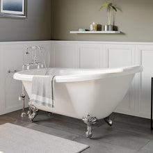 Load image into Gallery viewer, Cambridge Plumbing Bathtub Cambridge Plumbing AST67-398684-PKG-NH 67 Inch Acrylic Clawfoot Slipper Soaking Tub with Continuous Rim and Polished Plumbing Package