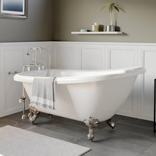 Load image into Gallery viewer, Cambridge Plumbing Bathtub Cambridge Plumbing AST67-398684-PKG-NH 67 Inch Acrylic Clawfoot Slipper Soaking Tub with Continuous Rim and Polished Plumbing Package