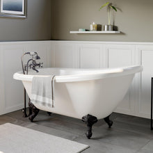 Load image into Gallery viewer, Cambridge Plumbing Bathtub Cambridge Plumbing AST67-463D-2-PKG-7DH 67 Inch Acrylic Clawfoot Slipper Soaking Tub with and Plumbing Package