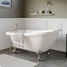 Load image into Gallery viewer, Cambridge Plumbing Bathtub Cambridge Plumbing AST67-463D-2-PKG-7DH 67 Inch Acrylic Clawfoot Slipper Soaking Tub with and Plumbing Package