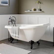Load image into Gallery viewer, Cambridge Plumbing Bathtub Cambridge Plumbing AST67-463D-6-PKG-7DH 67 Inch Acrylic Clawfoot Slipper Soaking Tub with and Polished Chrome Plumbing Package