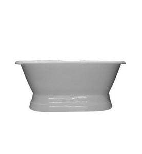 Cambridge Plumbing Bathtub Cambridge Plumbing DE66-PED-DH Cast Iron Double Ended Tub 66" X 30" with 7" Deck Mount Faucet Drillings