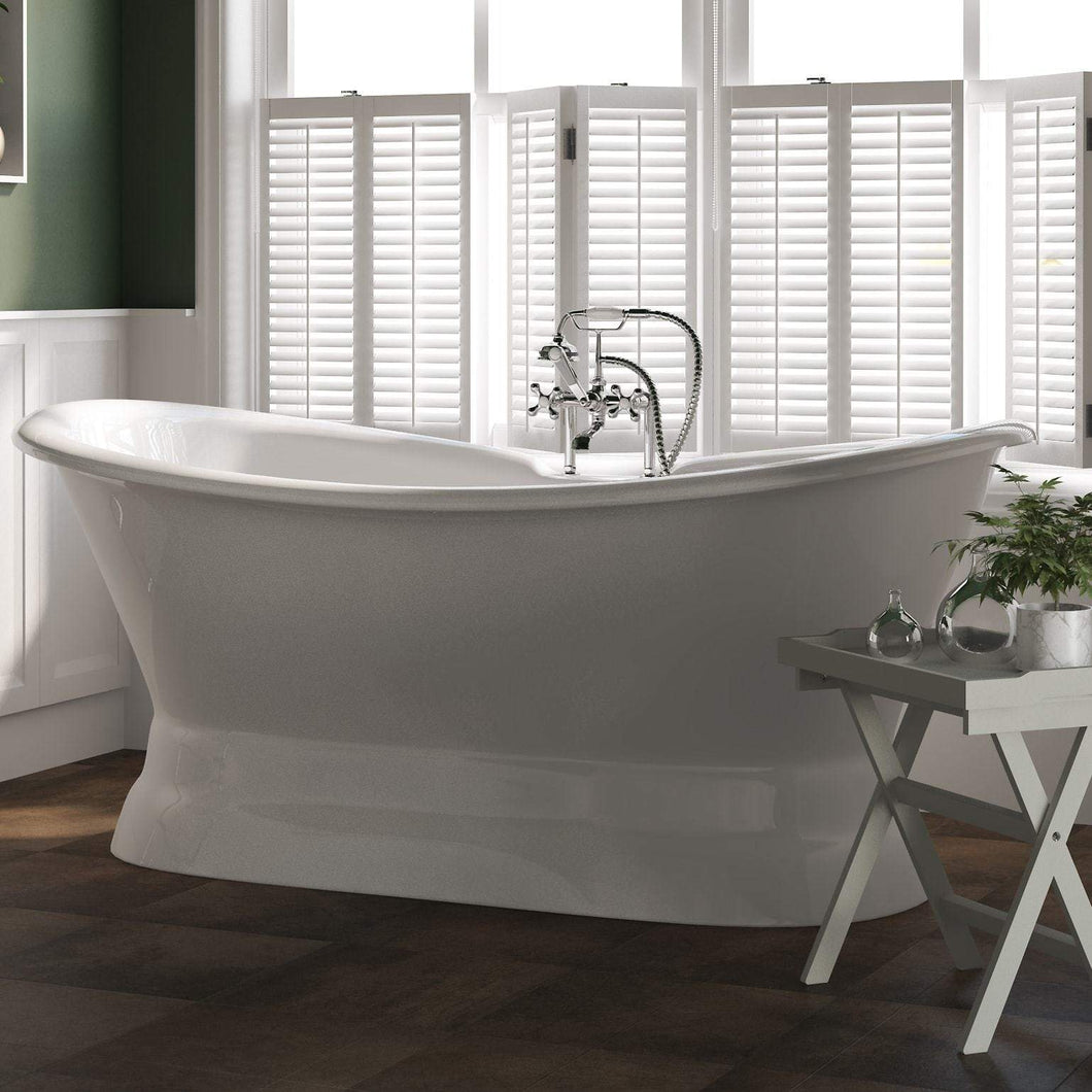 Cambridge Plumbing Bathtub Cambridge Plumbing DES-PED-DH Cast Iron Double Ended Slipper Tub 71