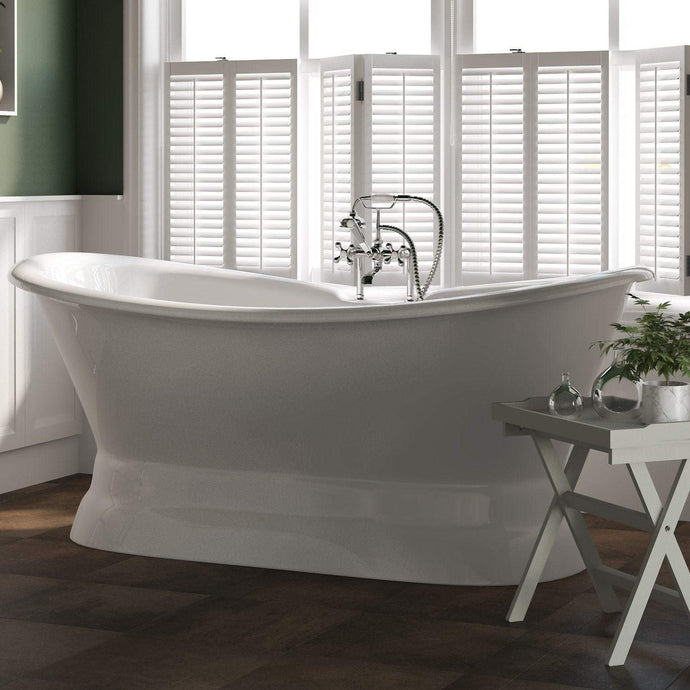 Cambridge Plumbing Bathtub Cambridge Plumbing DES-PED-NH Cast Iron Double Ended Slipper Tub 71