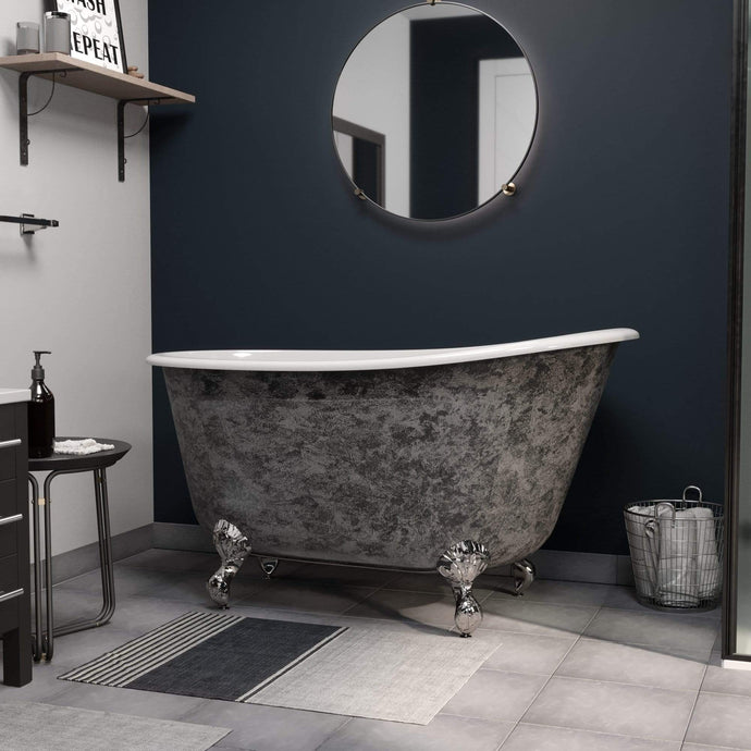 Cambridge Plumbing Bathtub Cambridge Plumbing SWED54-NH-SP Scorched Platinum 54” Swedish Clawfoot Tub No Holes