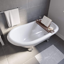 Load image into Gallery viewer, Cambridge Plumbing Bathtub Cambridge Plumbing USA-AST60-NH-CP USA Quality 60 Inch Clawfoot Slipper Tub with Contiuous Rim and Polished Chrome Feet