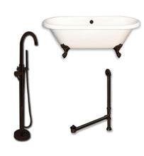 Load image into Gallery viewer, Cambridge Plumbing Bathtub Oil-Rubbed Bronze Cambridge Plumbing ADE60-150-PKG-NH 60 Inch Double Ended Clawfoot Bathtub with Complete Plumbing Package and No Faucet Drillings