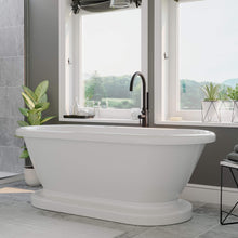 Load image into Gallery viewer, Cambridge Plumbing Bathtub Oil-Rubbed Bronze Cambridge Plumbing ADEP-150-PKG-NH Acrylic Double Ended Pedestal Bathtub 70 X 30 Inch with no Faucet Drillings and Complete Plumbing Package