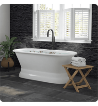 Load image into Gallery viewer, Cambridge Plumbing Bathtub Oil-Rubbed Bronze Cambridge Plumbing ADEP60-150-PKG-NH 60 Inch Free Standing Double Ended Pedestal Bathtub with Complete Plumbing Package and No Faucet Drillings