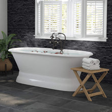 Load image into Gallery viewer, Cambridge Plumbing Bathtub Oil Rubbed Bronze Cambridge Plumbing DE66-PED-463D-6-PKG-DH 66 Inch Cast Iron Dual-Ended Pedestal Bathtub with Deckmount faucet drillings Complete plumbing package