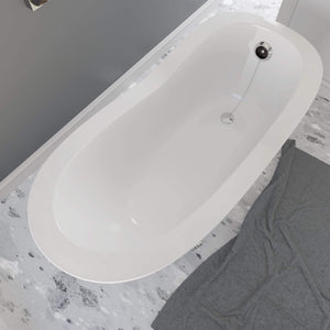 Cambridge Plumbing Bathtub Oil Rubbed Bronze Cambridge Plumbing ES-ST62-NH-AB Dolomite Mineral Composite Clawfoot Slipper Tub with Antique Brass Feet and Drain Assembly 62 x 30