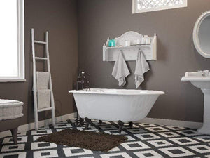 Cambridge Plumbing Bathtub Oil Rubbed Bronze Cambridge Plumbing RR55-NH Cast-Iron Rolled Rim Clawfoot Tub 55" X 30" with No Faucet Drillings