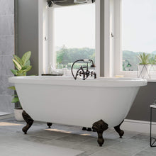 Load image into Gallery viewer, Cambridge Plumbing Bathtub Oil Rubbed Bronze Finish Cambridge Plumbing ADE-463D-2-PKG-7DH Acrylic Double Ended Clawfoot Soaking Tub and Complete Plumbing Package