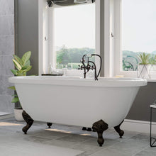 Load image into Gallery viewer, Cambridge Plumbing Bathtub Oil Rubbed Bronze Finish Cambridge Plumbing ADE-463D-6-PKG-7DH Acrylic Double Ended Clawfoot Soaking Tub and Complete Plumbing Package