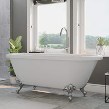 Load image into Gallery viewer, Cambridge Plumbing Bathtub Polished Chrome Cambridge Plumbing ADE-150-PKG Acrylic Double Ended Clawfoot Soaking Tub and Complete Plumbing Package