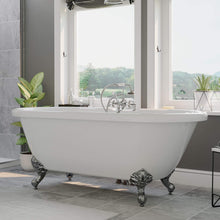 Load image into Gallery viewer, Cambridge Plumbing Bathtub Polished Chrome Cambridge Plumbing ADE-463D-2-PKG-7DH Acrylic Double Ended Clawfoot Soaking Tub and Complete Plumbing Package