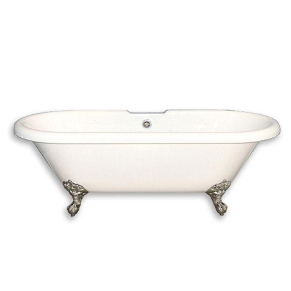 Cambridge Plumbing Bathtub Polished Chrome Cambridge Plumbing ADE-DH Acrylic Double Ended Clawfoot Bathtub 70 X 30 Inch with Feet