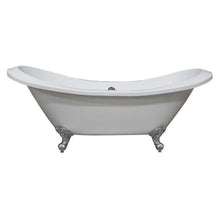 Load image into Gallery viewer, Cambridge Plumbing Bathtub Polished Chrome Cambridge Plumbing ADESXL-NH Extra Large Acrylic Double Slipper Clawfoot Tub and Continuous Rim