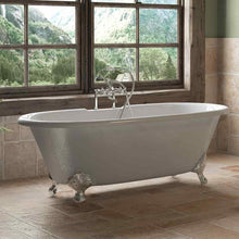 Load image into Gallery viewer, Cambridge Plumbing Bathtub Cambridge Plumbing DE67-463D-6-PKG-7DH Cast Iron Double Ended Clawfoot Tub 67&quot; X 30&quot; with  7&quot; Deck Mount Faucet Drillings and Complete Plumbing Package With Six Inch Deck Mount Risers