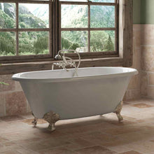 Load image into Gallery viewer, Cambridge Plumbing Cambridge Plumbing DE60-398463-PKG-NH Cast Iron Double Ended Clawfoot Tub 60&quot; X 30&quot; with No Faucet Drillings and Complete Free Standing British Telephone Faucet and Hand Held Shower Plumbing Package