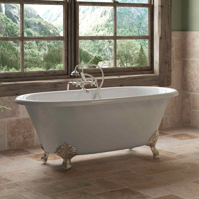 Cambridge Plumbing Cambridge Plumbing DE60-398463-PKG-NH Cast Iron Double Ended Clawfoot Tub 60