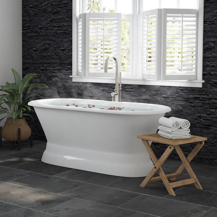 Cambridge Plumbing Cambridge Plumbing DE60-PED-NH Cast Iron Double Ended Tub 60