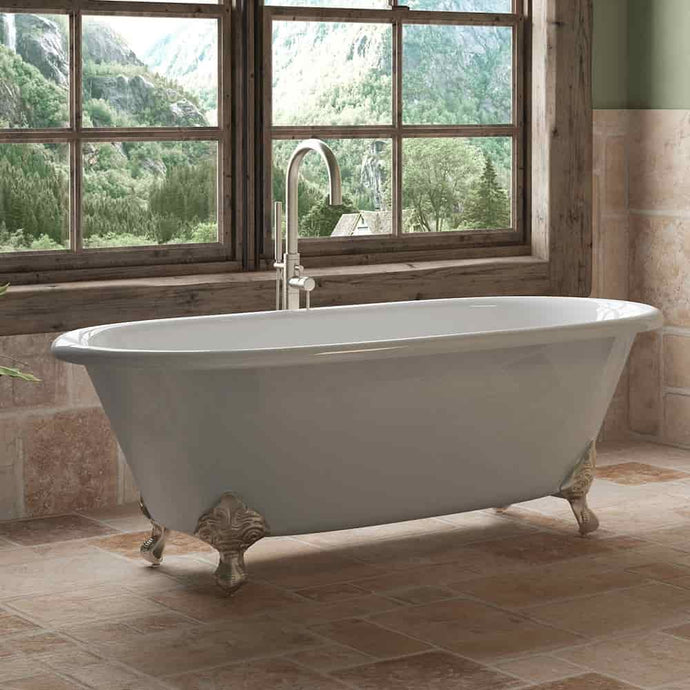 Cambridge Plumbing Cambridge Plumbing DE67-150-PKG-BN-NH Cast Iron Double Ended Clawfoot Tub 67